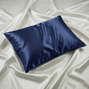 Navyblå silkepudebetræk