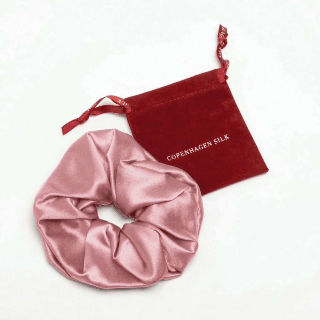 Stor pink silkescrunchie