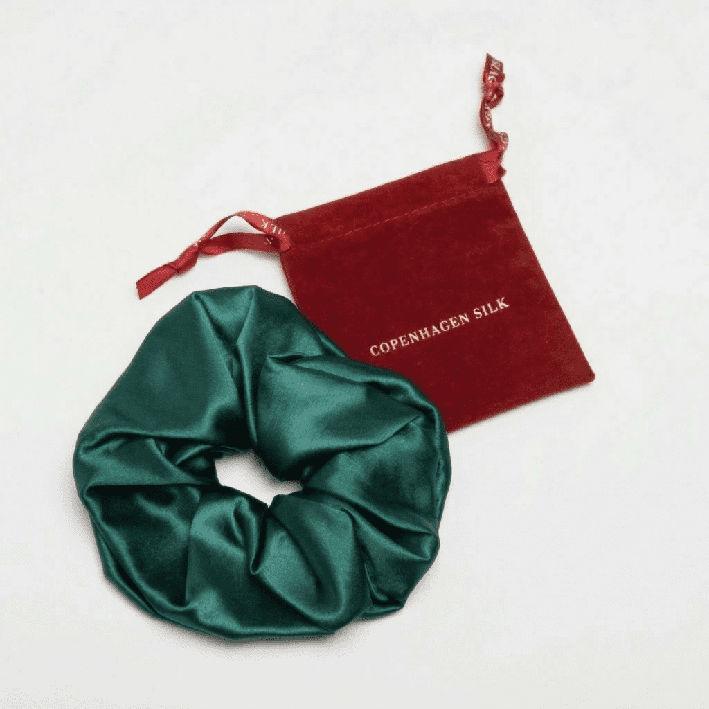 Stor grøn silkescrunchie
